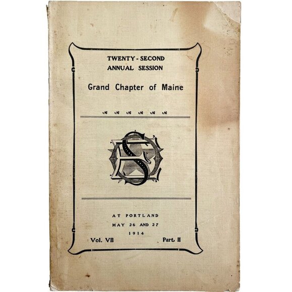 Order Of The Eastern Star 1914 Masonic WW1 Portland Maine Chapter Vol VII E47 - Picture 2 of 2